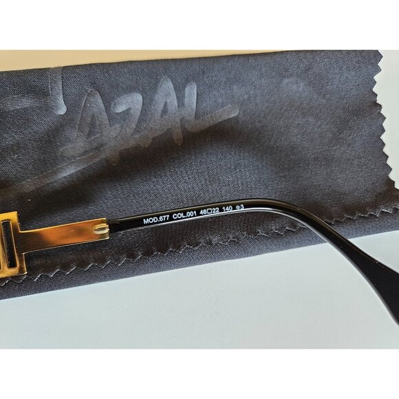 Cazal Legends 677 001 Sunglasses Men's Black/Gold/Grey Gradient Square Shape - Picture 7 of 13